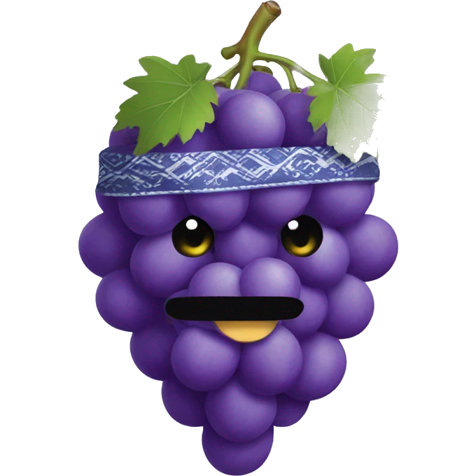 Grape wearing bandana  emoji