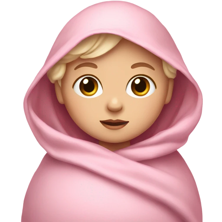 White baby girl in pink swaddle emoji