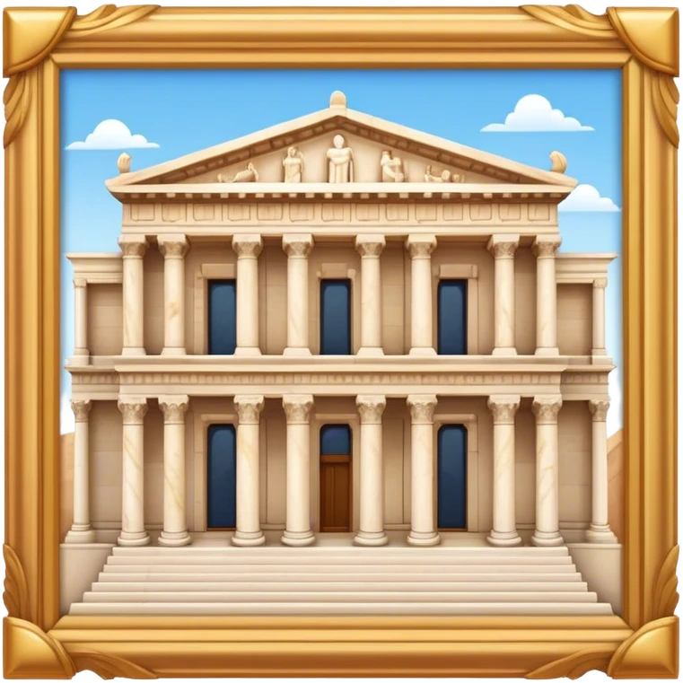 The Library of Celsus Landmark Emoji – Depicting its marble facade, carved columns, and statues. emoji