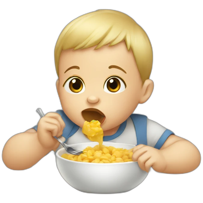 Baby boy eating emoji