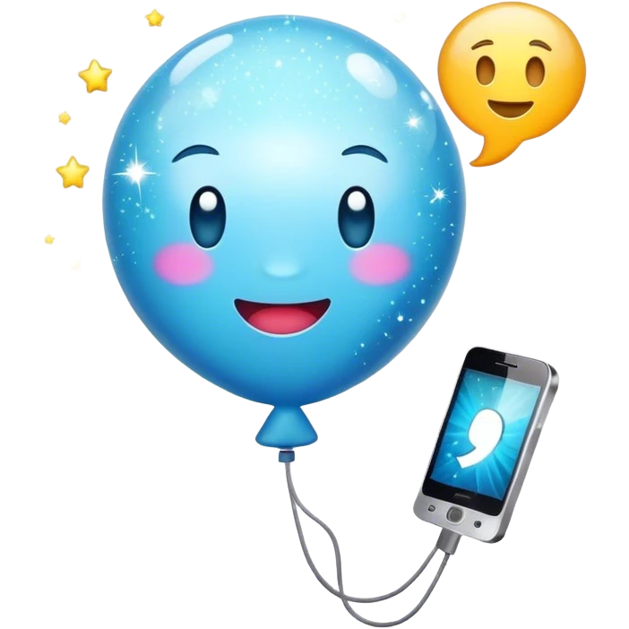 speech ballon sparkles and phone emoji