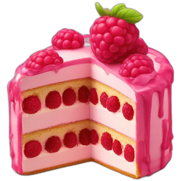 Raspberry delight cake emoji