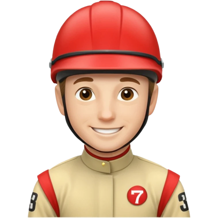 horse jockey male face happy emoji