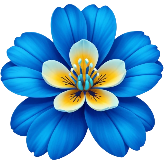royal blue flower with cyan center emoji