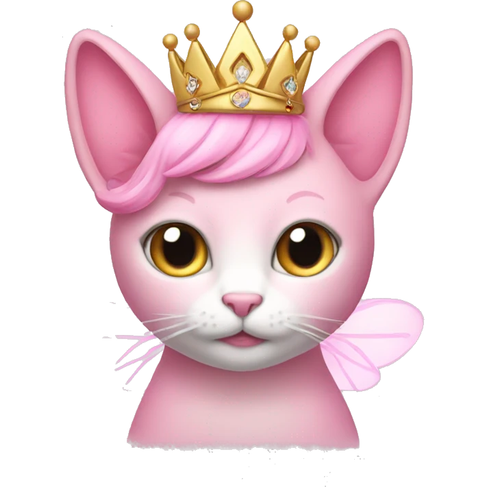 Pink fairy cat wearing a tiara emoji
