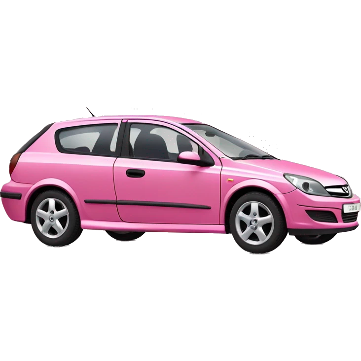 car opel astra g in pink  emoji