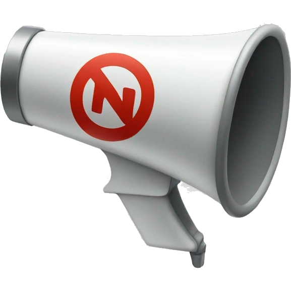a megaphone with a "no" symbol ontop of it.  emoji