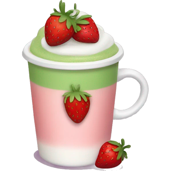 strawberry Matcha latte emoji
