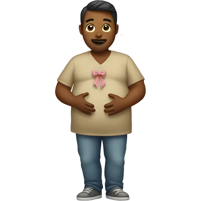 pregnant man with bow emoji