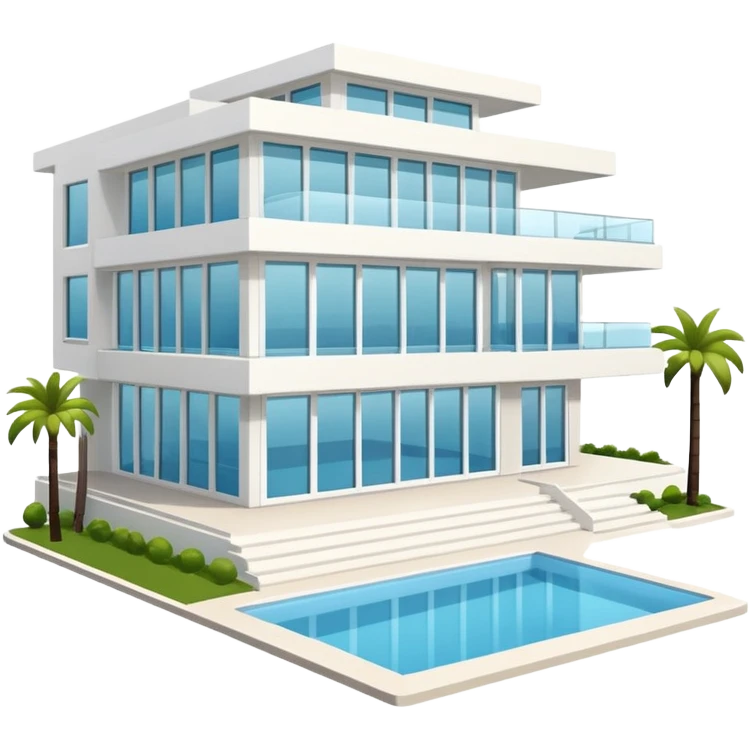 white 3 floor luxurious villa emoji