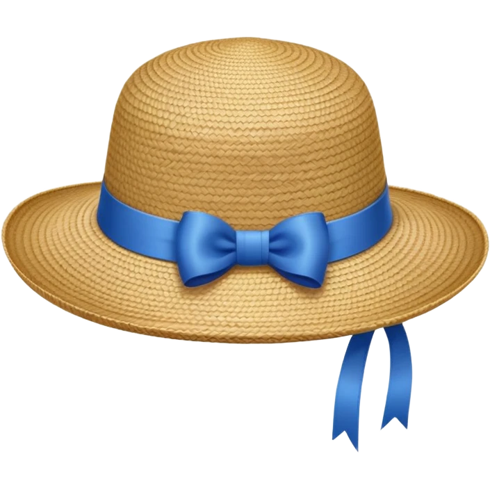 lady's hat with a blue bow emoji