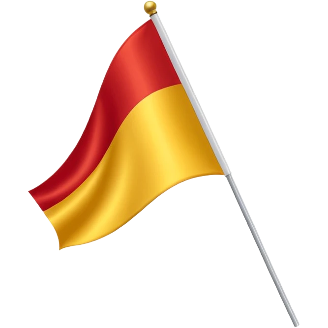 Red, white, and golden yellow vertically sequenced tricolour flag inspired by the flag of Italy emoji