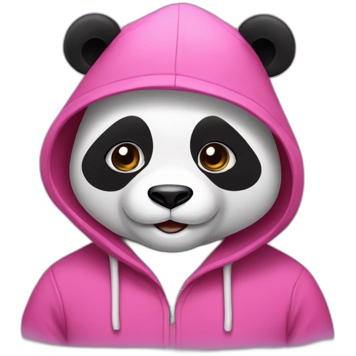 Panda wearing a hat and a pink hoodie emoji