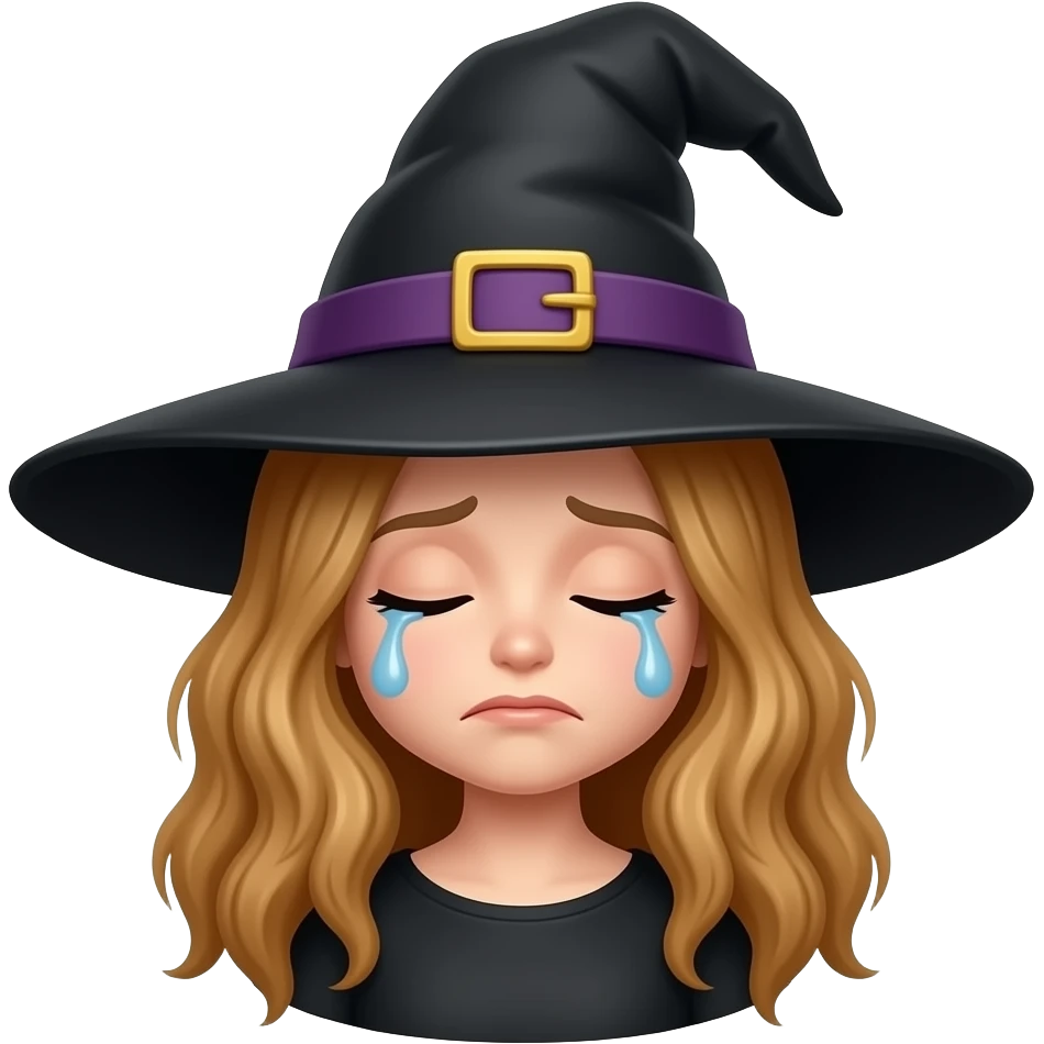 Uma bruxa chorando emoji