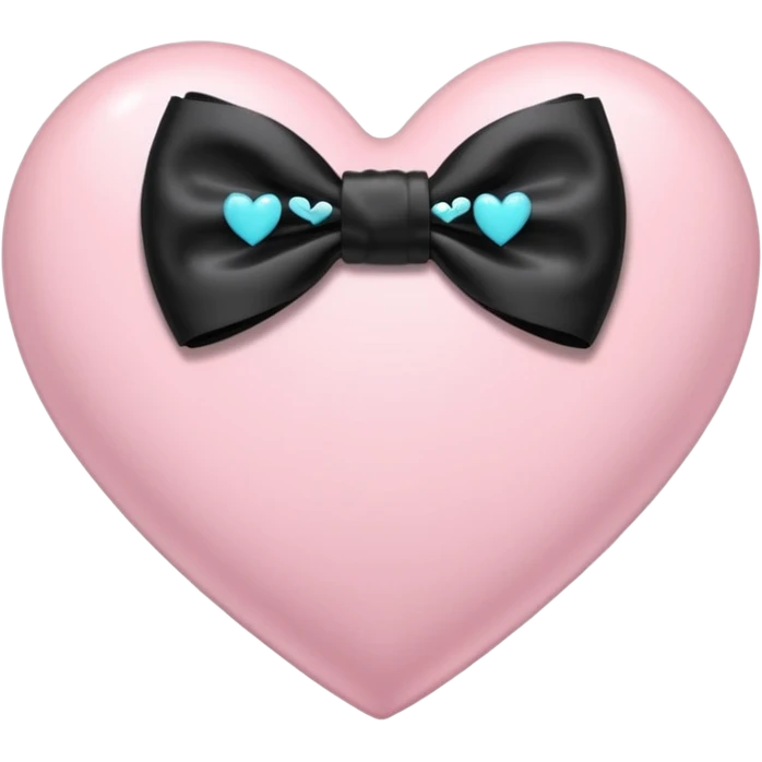 light pink heart with black bow around it  emoji