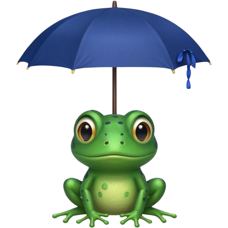 Frog hold small dark blue umbrella emoji