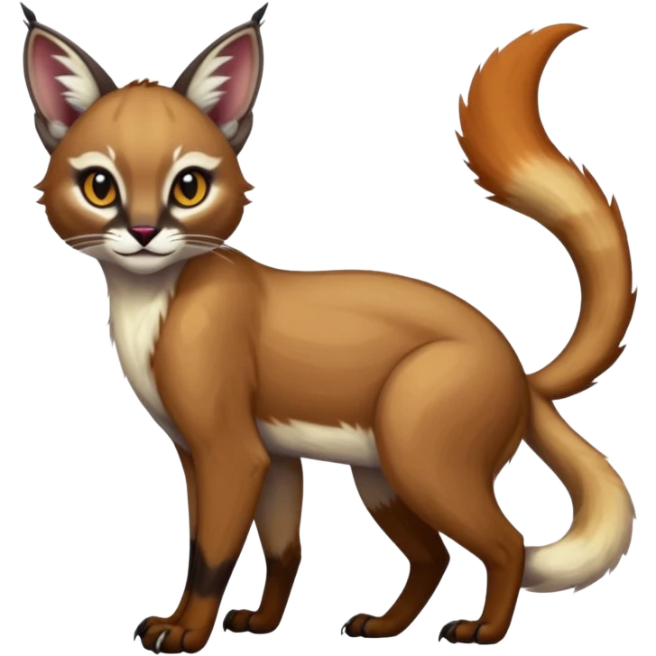 dark fruity white glorious divine exotic cute cool beautiful beautiful fantasy-caracal-civet-genet-sergal-vernid-Gryphon-Cacomistle-Trico-oncilla-animal-Fakémon-hybrid-fursona (full body) emoji