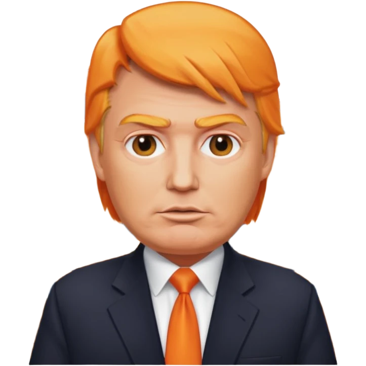 Donald Trump as a real estate owner emoji style simplified face orange hair holding a building emoji