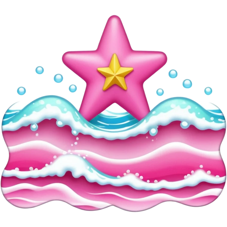 Beach waves with star in the middle (pink sea) emoji
