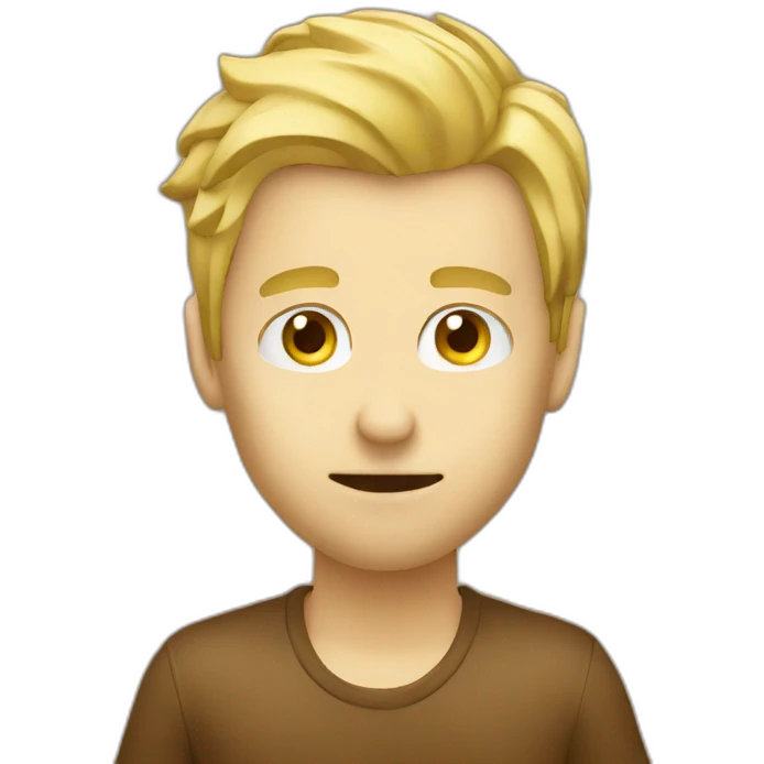 Blond man programmer eating hazelnut emoji
