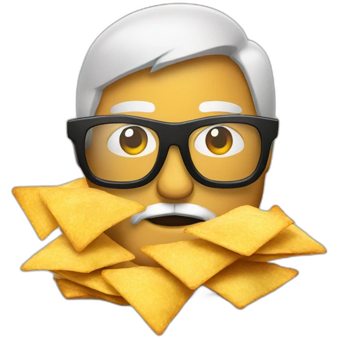 nacho chip with glasses and beard emoji