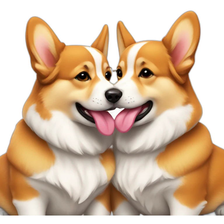 kissing corgis emoji