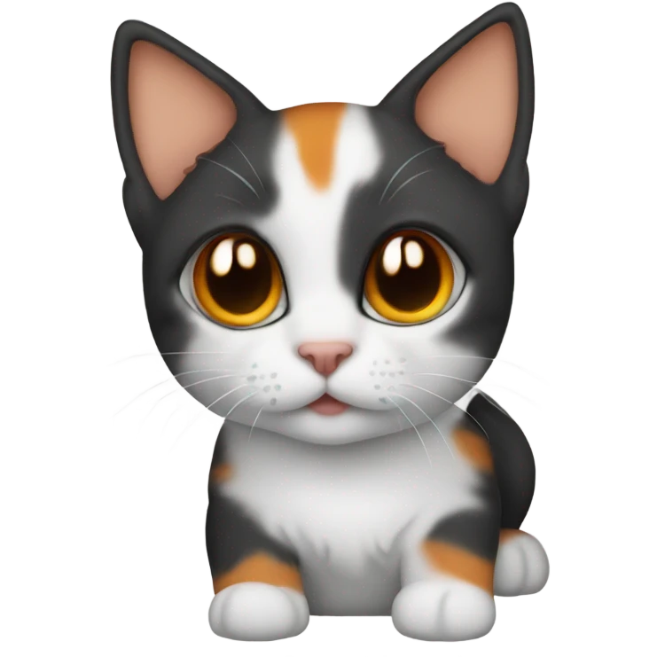 Kitten white with orange and black around ears emoji