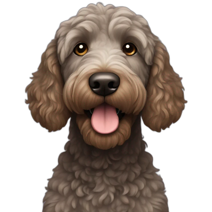 dark gray brown golden doodle emoji