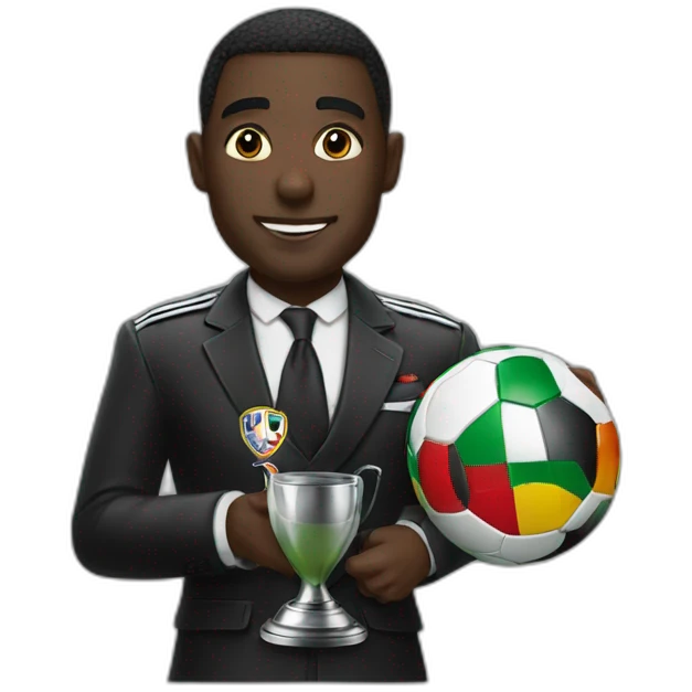Monsieur noire avec coupe du monde emoji