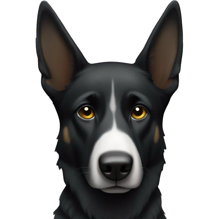black colored german shepherd with white patches on face emoji