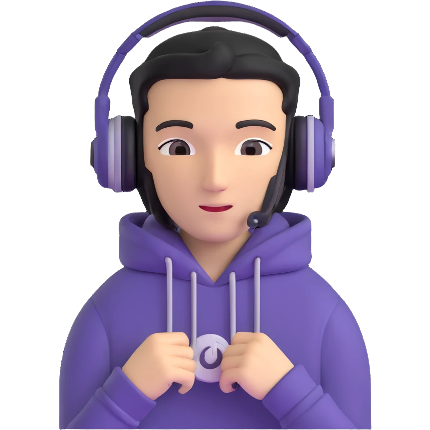Russian rave DJ with hoodie and headphones emoji