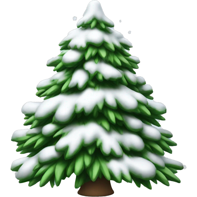 christmas tree with white snow on it  emoji