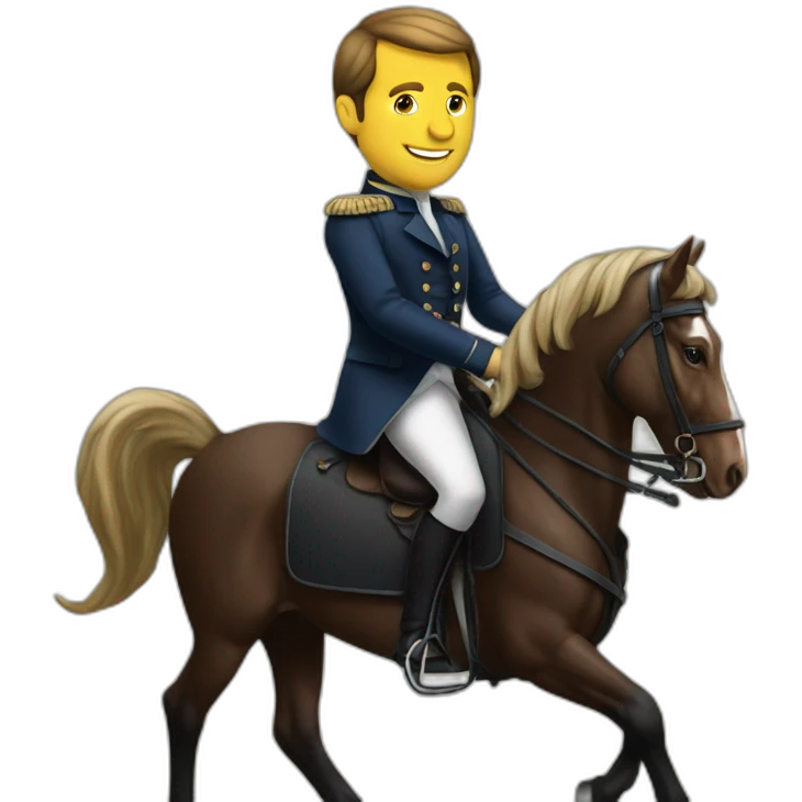 macron sur un cheval emoji