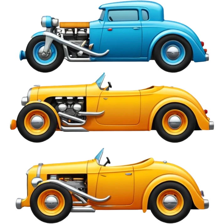 Hot Rod and Custom car & bike emojis emoji