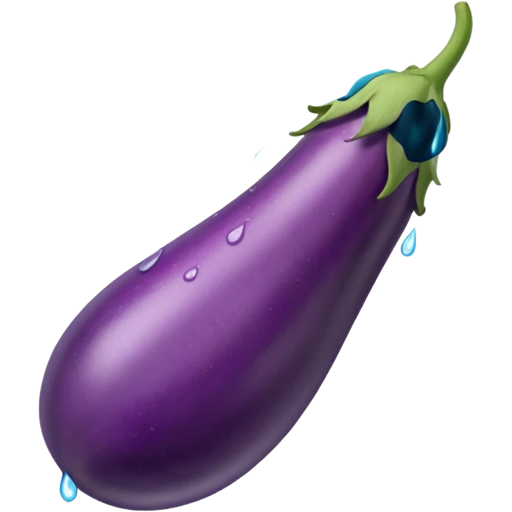 make the eggplant longer and thinner and make the water misty emoji