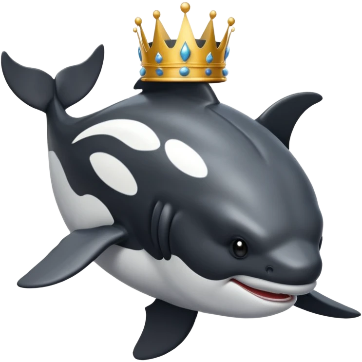 orca with muscles and crown emoji