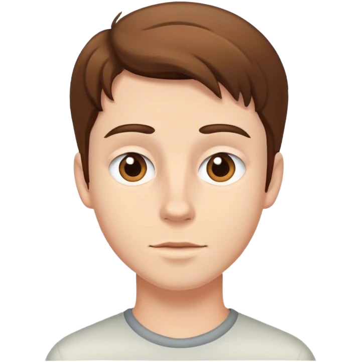 White boy without glasses and Brown hair  emoji