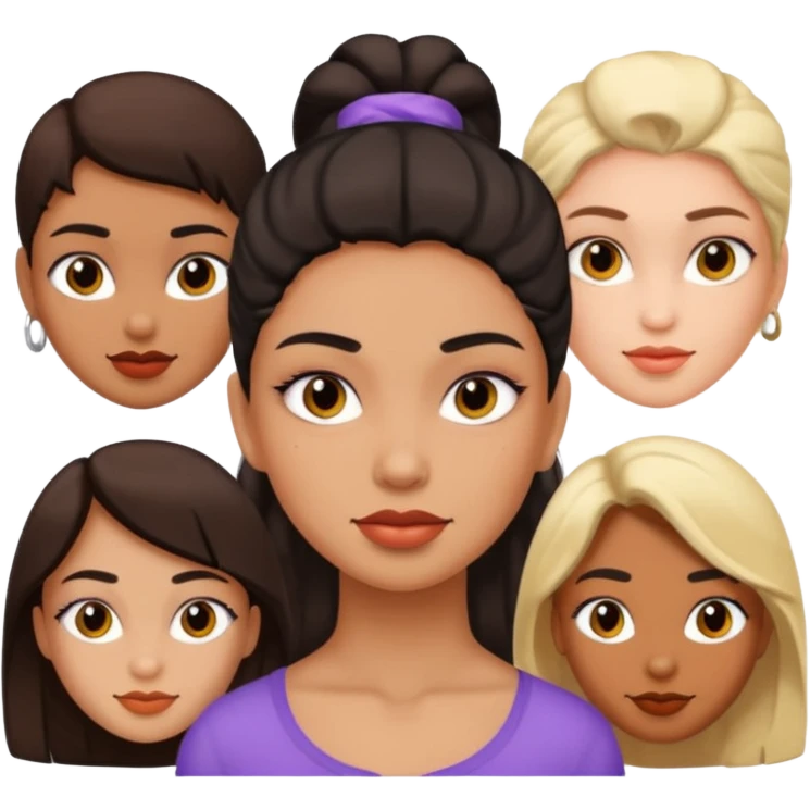 macho girl, different ones, different face size emoji