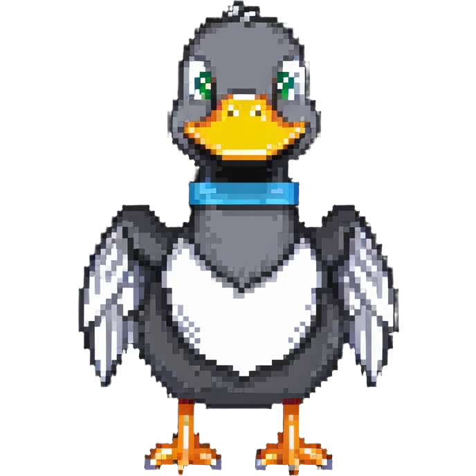 duck with duct tape and a silly face emoji