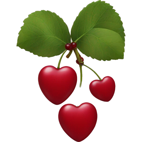 Heart shaped cherries  emoji