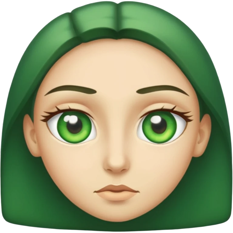 Make two green eyes emoji