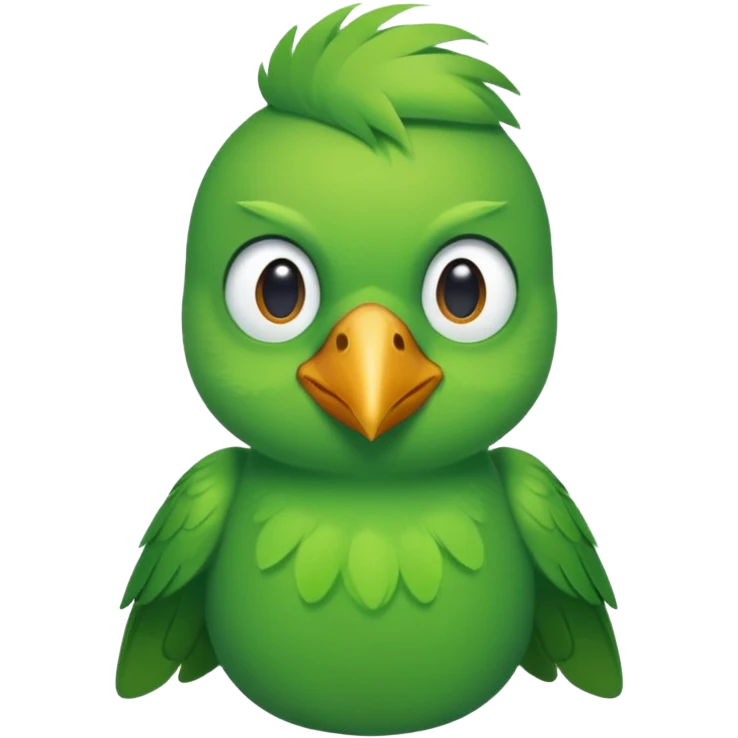 green bird with shirt emoji