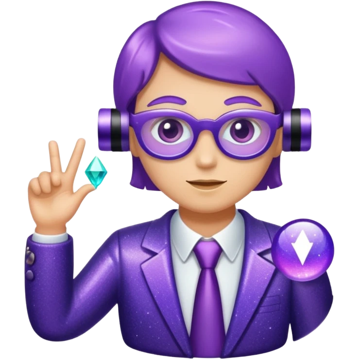 Purple Glitter Symbol of Manager emoji