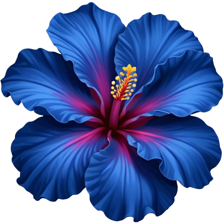 very Dark blue flower hibiscus only colour blue no pink or yellow  emoji