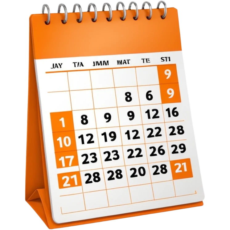 orange calendar emoji