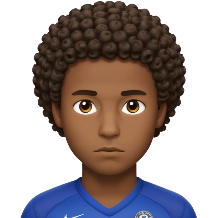 Chelsea player Esteban, with short curly hair and dark skin. emoji