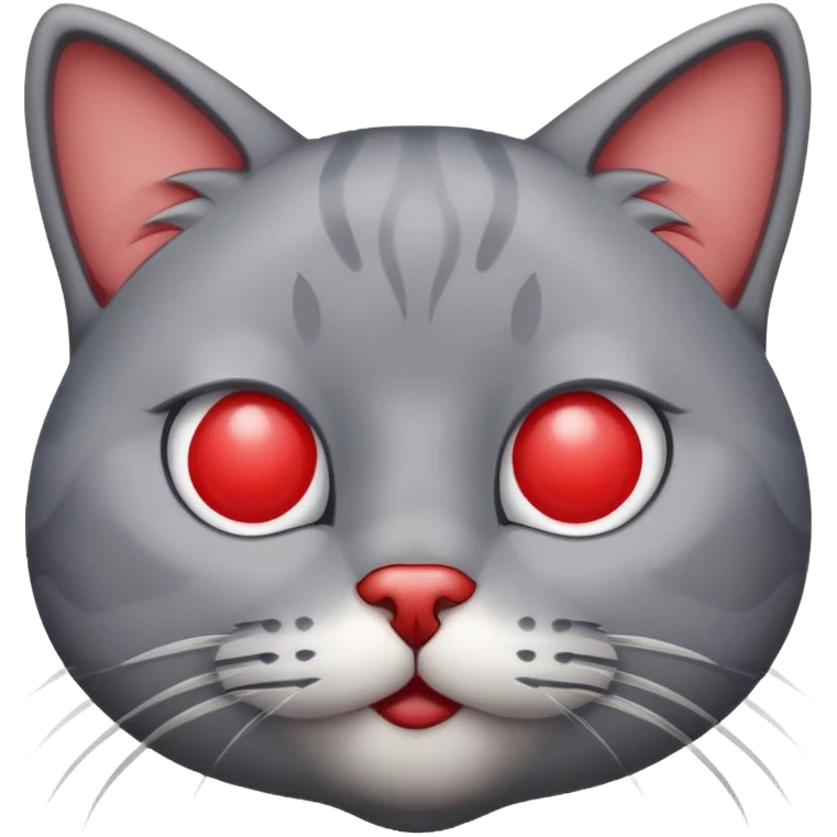 Создай кота серого с красным носом emoji