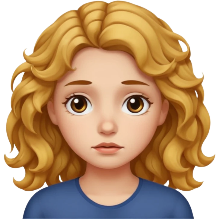 Girl with fair wavy hair made the job done and is tired emoji