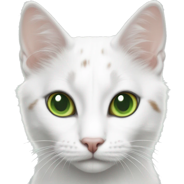 Turkish van white gray with green eyes  emoji