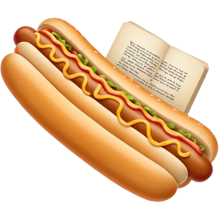 A hotdog with a book emoji